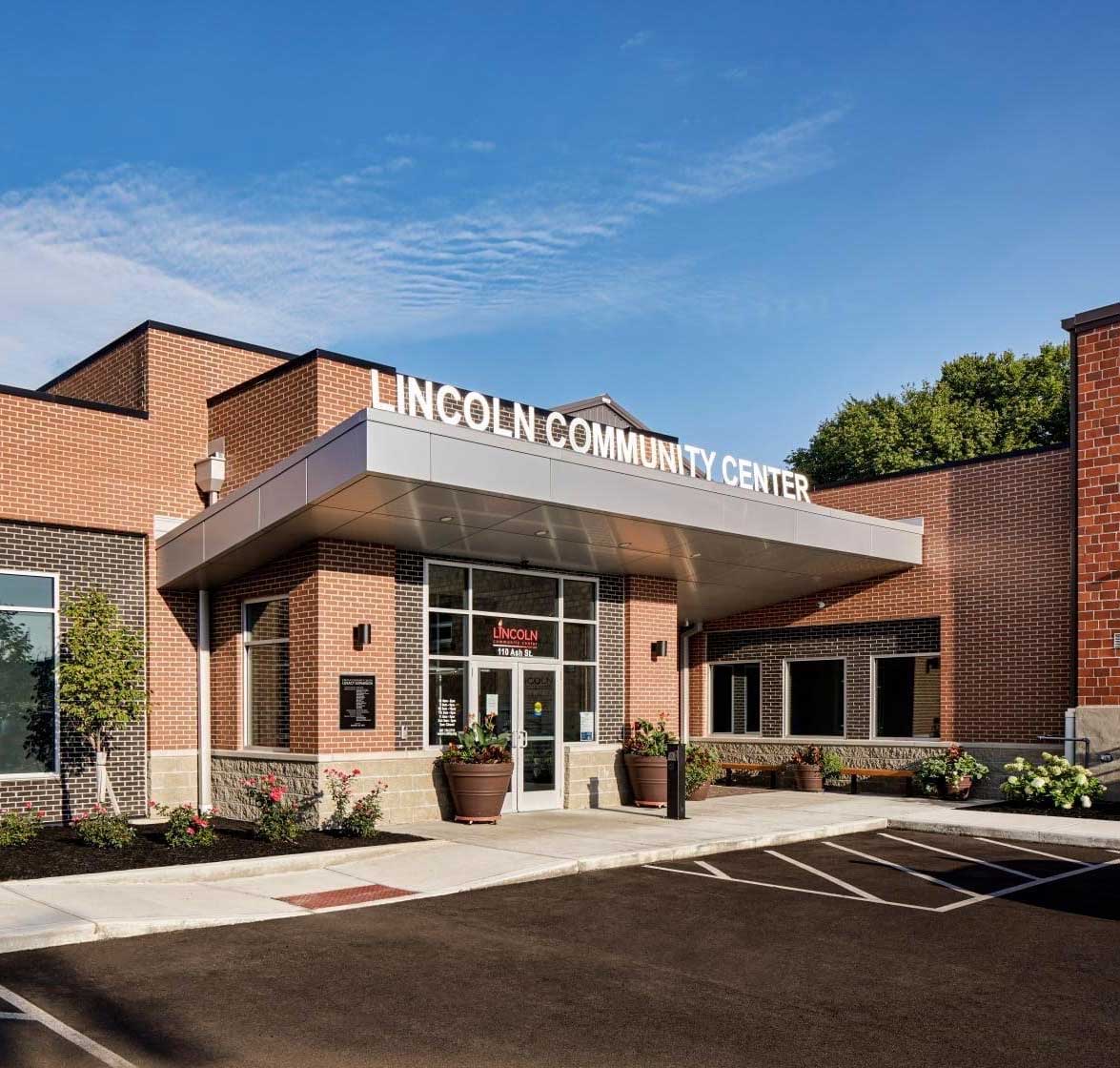 Front of Lincoln Community Center entrance