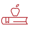 Line icon with apple and book for after-school program