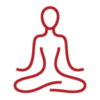 Line icon of person doing yoga